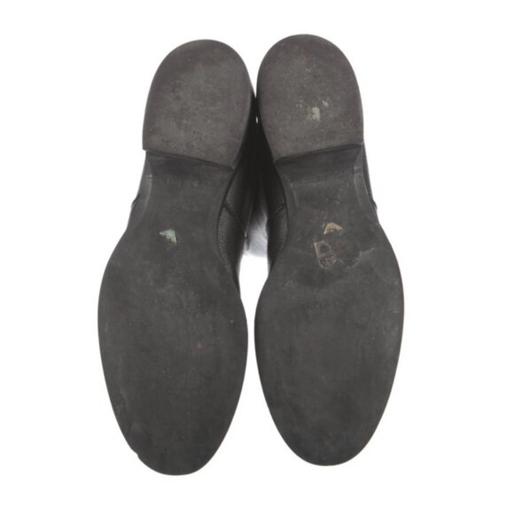 🖤 Giorgio Armani Black Leather Riding Boots Stretch Panel Logo Buckle Size 8.5 - Picture 5 of 9